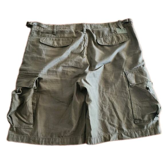 Obey RECON CARGO Green Khaki Button Fly Mens Lightweight Utility 10" Shorts 36 - Picture 2 of 8
